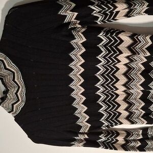 Moda International Color Block Chevron Knit Bodycon Dress Size XS/S